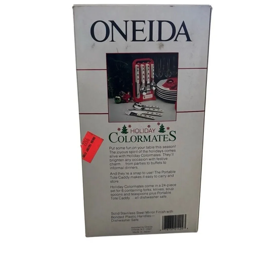 Oneida Holiday Colormates 24 Piece Set For 6 Vintage Flatware Set